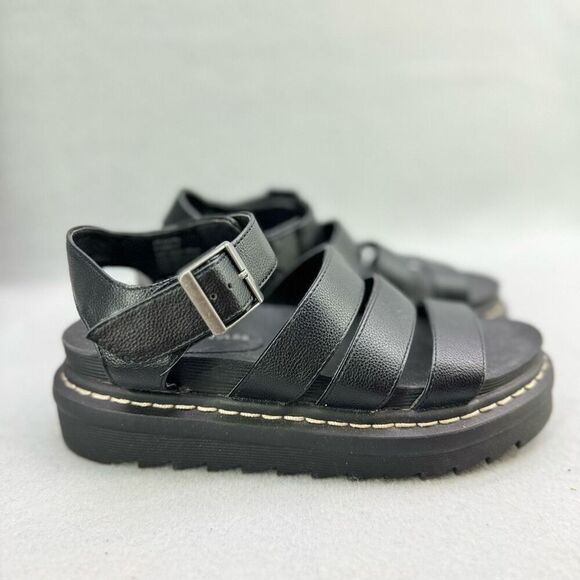 Sincerely Jules Model "Daring" Black Chunky Platform Sandals Women's Size 6 - Picture 2 of 8